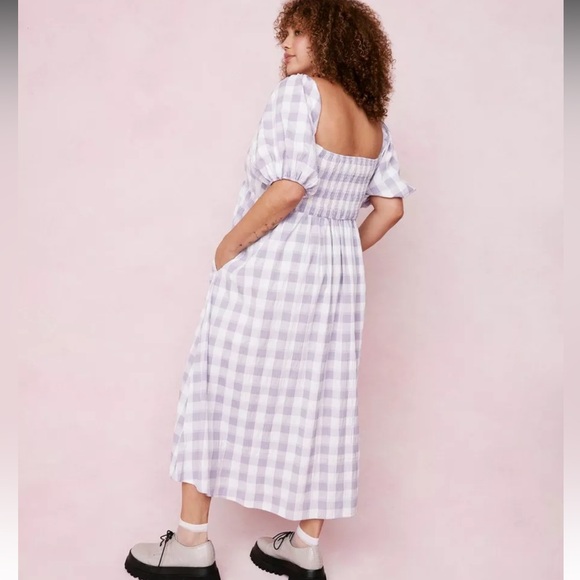 EUC Nasty Gal Spring / Summer smocked midi dress, 12 - Picture 4 of 15